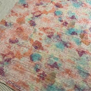 1 yd Crepe Fabric with Embroidered Flowers